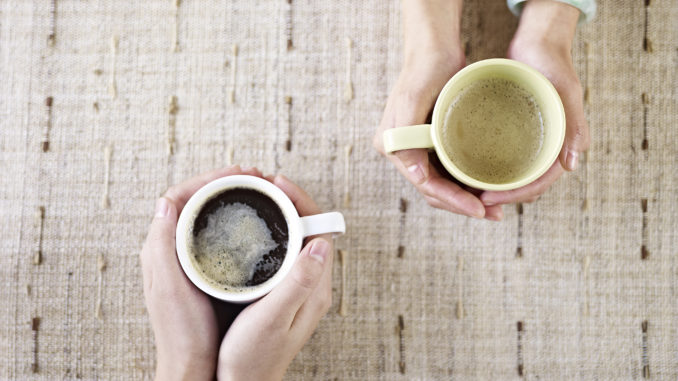 Mom & daughter having coffee time